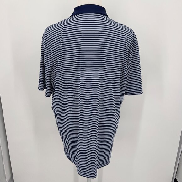 Callaway Men's Opti-Dri Golf Polo Shirt XL Extra Large Blue & White Striped - Picture 3 of 7